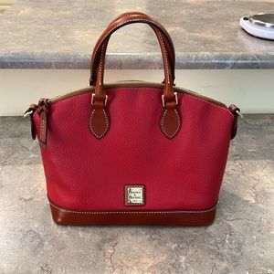 Dooney and Bourke Pebble Grain Darcy Satchel and bonus Large Framed Purse- Red